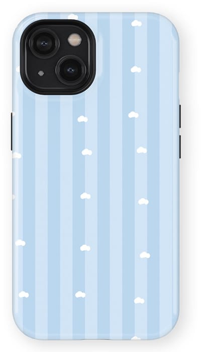 DripCase Hoesje geschikt voor iPhone 14 | Happy Stripes Motief | Magnetisch Opladen | 2-in-1 Ontwerp | Vrolijke Backcover geschikt voor iPhone 14 Cotton Sky