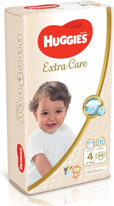 Huggies Extra Care maat 4 8-14 Kg Jumbo Pack White 68 Huggies Extra Care luiers & luierbroekjes