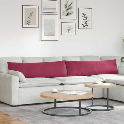 vidaXL - Zitkussens - 2 - pcs - Wijnrood - 145 - x - 40 - cm - Corduroy - stof