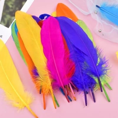 100 Stuks Natuurlijke Kleurrijke Veertjes voor Ambachten, Droomvangers, DIY Decoraties en Hoofddeksels van 6-8 Inch
