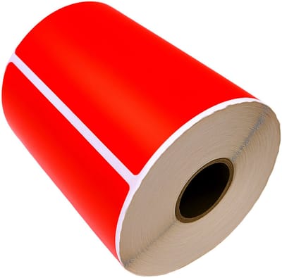 Rillprint Rolletiketten Zebra, 102 x 152 mm, rood
