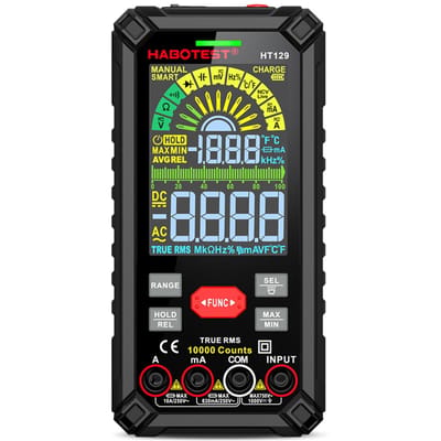 HABOTEST HT129 Intelligente multimeter Slimme digitale multimeter Kleurenscherm Handheld Digital HT129 zwart