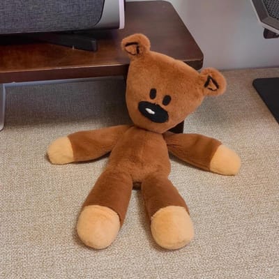 Schattige Meneer. Bean Bear Knuffel Zachte Pluizige Bruine Beer Pop Gevulde Beer Knuffelspeelgoed Knuffelkussen Bank Bed Huisdecoratie 28cm