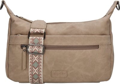 Beagles Malaga Crossbody Schoudertas met Trendy Schouderband - Lichttaupe