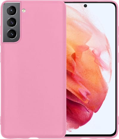 Hoesje - Geschikt voor Samsung Galaxy S21 - Sterk & Shockproof - Siliconen Case - Hoes Cover - Telefoonhoes - Lichtroze
