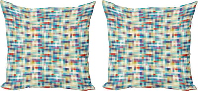 ABAKUHAUS Moderne decoratieve kussenhoes, 2-pack, modern accent, dubbelzijdige digitale print, 40x40 cm, meerkleurig