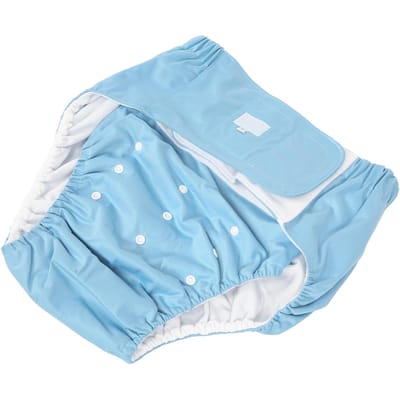 Couche Adulte Réutilisable pour Personnes Âgées Incontinence Couche Lavable Pantalon de Couche Réglable305 Bleu white