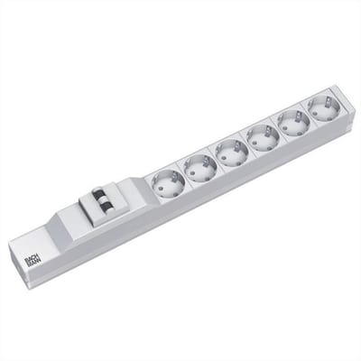 BACHMANN 19 stekkerdoos 6x geaard contact 1x beveiligingsschakelaar, 2 m