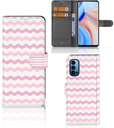 OPPO Reno 4 Pro 5G Telefoon Hoesje Waves Roze