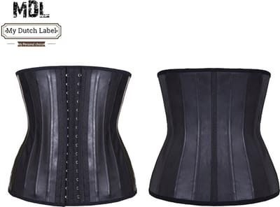 Waist trainer voor zandloper figuur- 3 hooks - in 3 maten verstelbaar ( Zwart ) - Stimuleert vetbranding - Helpt voor rechte houding en rugklachten. Maat M