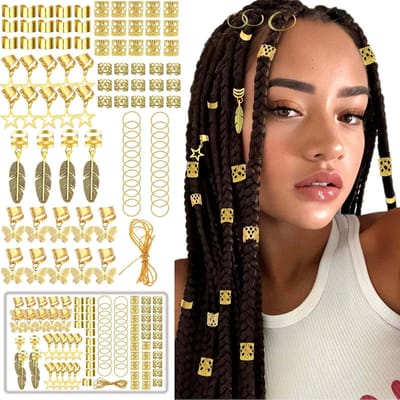 Gouden Haaraccessoires: 90 Stuks Verstelbare Haarringen voor Vlechten, Dreadlocks en Festivals, Perfect voor Mannen en Vrouwen
