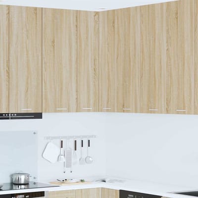 vidaXL - Hangkast - Sonoma - Eik - en - Wit - 57 - x - 57 - x - 100 - cm - Bewerkt - hout