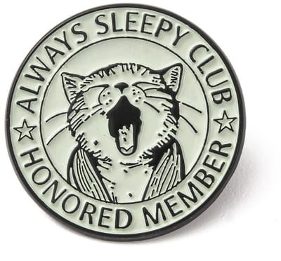 Pin - always sleepy club honored member - kat - broche, kledingspeld