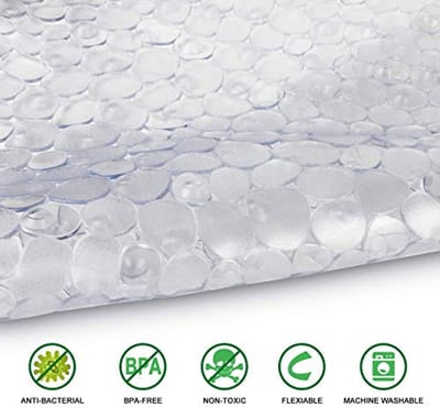Antislip Douchemat voor Kinderen en Volwassenen - Transparante PVC Badmat met Zuignappen - 54x54 cm