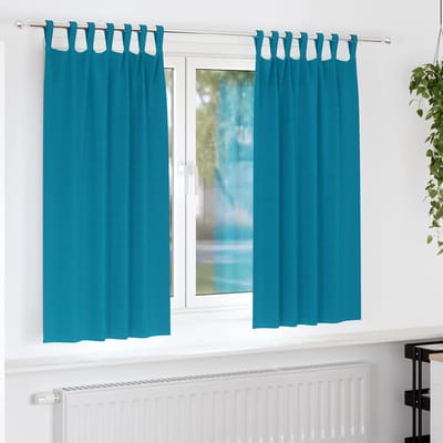 vidaXL Zwart-out Gordijnen met Ringen 2 st Turquoise 175 x 140 cm