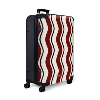 NoBoringSuitcases.com® - Koffer groot - Reiskoffer lichtgewicht - Golvende strepen in rood - Rolkoffer met 4 wielen - Grote trolley XL - 98 liter bagage
