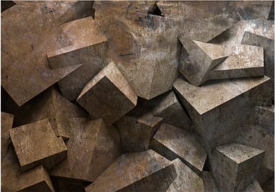 Fotobehangkoning - Behang - Vliesbehang - Fotobehang 3D Stenen - Stone steps - 150 x 105 cm