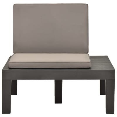 vidaXL - Loungestoelen - 2 - st - met - kussens - kunststof - antraciet