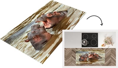 Keukenloper - Loper keuken - Nijlpaard - Dieren - Water - 120x60 cm - Keukenloper vinyl