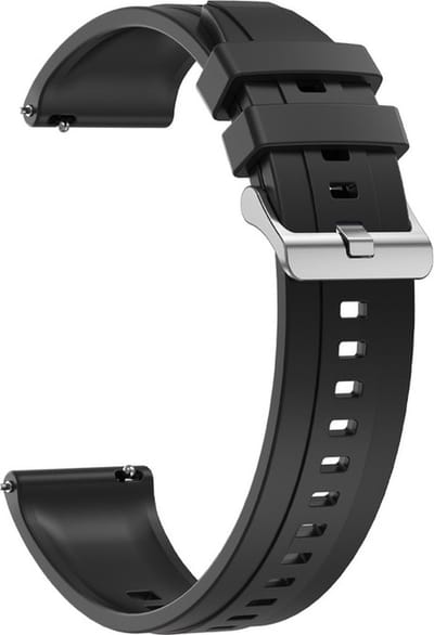 Siliconen bandje - geschikt voor Huawei Watch GT Runner 2 / GT 2(e) 46 mm / GT 3 / 4 / 5 (Pro) 46 mm / Watch 3 (Pro) / Watch 4 (Pro) / GT 6 (PRO) 46mm - zwart