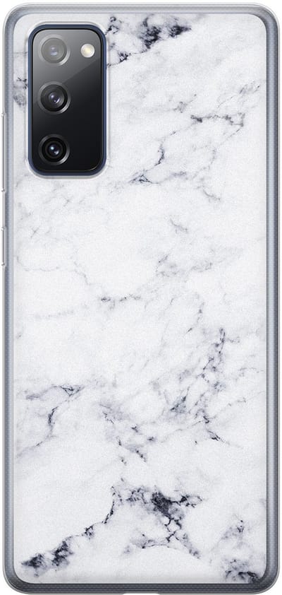 Leuke Telefoonhoesjes - Hoesje geschikt voor Samsung Galaxy S20 FE - Marmer grijs - Soft case - TPU - Marmer - Grijs