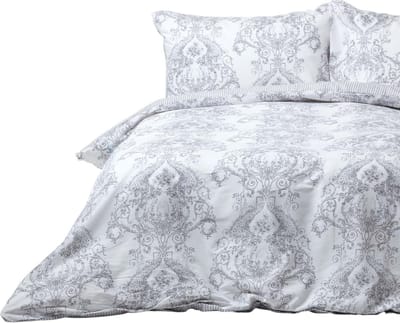 Homescapes Dekbedovertrekset met Toile De Jouy patroon, 260 x 220 cm, grijs