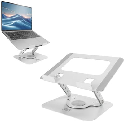 ACT Laptopstandaard 360° draaibaar, traploos in hoogte verstelbaar, ACT Essentials AC8136
