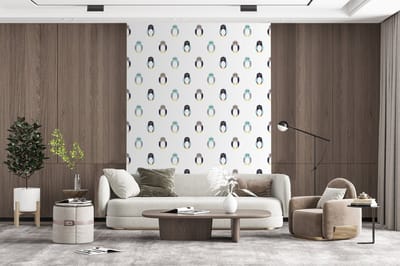 Behang - Fotobehang Design - Dieren - Pinguïn - Breedte 165 cm x hoogte 220 cm
