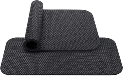 Hometrainer Mat - Vloerbescherming Fitness - Stabiel Trainen - Trillingsdempend Ontwerp - 63.5x30cm - Zwart