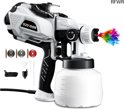 RFWR® Verfspuitpistool 650W met LED-lamp en 1200ml Tank voor DIY Schilderen en Meubels