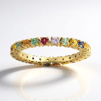Cavill - Gouden ring 9K geel goud met 24 Madagaskar saffieren 0,966 ct - filigraan elegant design - tijdloze luxe sieraden