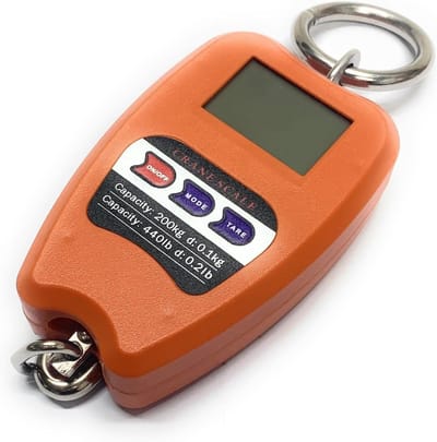 Professionele digitale kofferweegschaal, reisweegschaal, visweegschaal, krachtmeter met haak, industriële kwaliteit, draagbaar, 200 kg