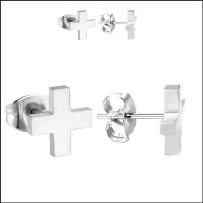 Aramat Jewels | Oorbellen | RVS kruisjes oorbellen | Zilverkleurig / 8mm | | | Staal | Kinderen, Volwassenen | Verkleurd niet