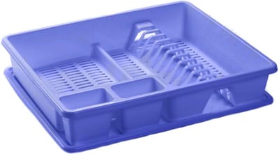 Plasticforte Afwas afdruiprek - blauw - kunststof - 48 x 38 x 9 cm - met lekbak