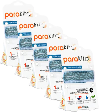 Parakito Navulbaar Anti-Muggen Armband - Volwassen Jungle - 5 STUKS - Plant-Based Bescherming - Navulbaar - Innovatief