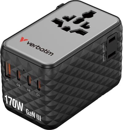 Verbatim Adapter Eu Vk Vs Voor Magsafe 2Xusb-A 3Xusb-C 170W Pd Snel
