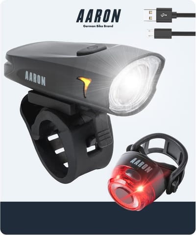 Oplaadbare Fietslampen Set - USB LED Voorlamp en Achterlamp voor Racefietsen, E-Bikes, en Mountainbikes - Waterdicht IPX5/IPX4