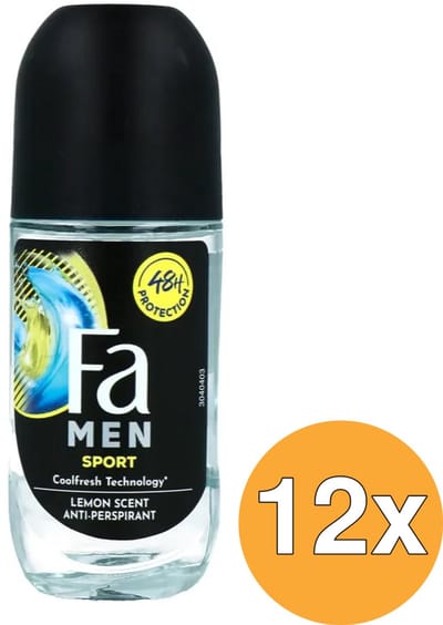Fa Men - Sport - Deodorant Roller - Citrus Green - 50 ml - Voordeelverpakking - 12 stuks