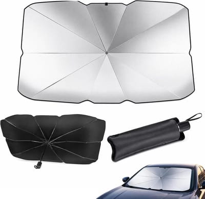 Auto-zonneschermen - Reflecterend Zonnescherm - opvouwbare paraplu voor voorruit - UV-protectie - schaduwdoek - zonnescherm auto - zonwering - zonnedoeken schaduwdoeken - zonnescherm balkon - 80 × 140 cm