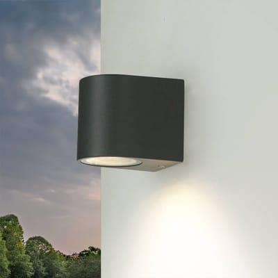 Licht-Erlebnisse - Aalborg - Wandlamp - IP44 - GU10 - van - Aluminium glas - in - antraziet