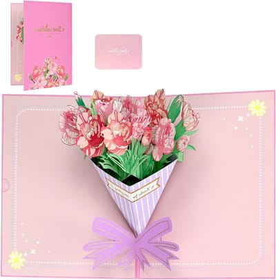 Creatieve 3D Pop-Up Wenskaart voor Moeder, Vrouw of Verjaardag - Perfect als Trouwen, Moederdag of Valentijnsdag Cadeau