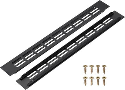 Ventilatierooster Set - Louvered Vent - Meubel Ventilatie - Aluminium Legering - 40 x 4.2 cm - Zwart