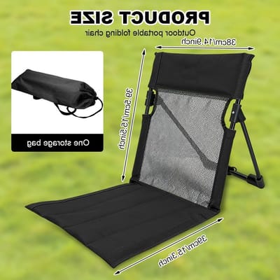 Vouwbare Strandmat met Rugleuning, Lichtgewicht Vloerstoel voor Buiten, Perfect voor Camping, Tuin, Concerten en Picknicks