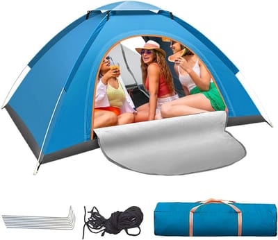 Opzet Tent - Pop Up Tent - Buiten Activiteiten - UV-Werend Gaasdeur - 200x150x125cm - Blauw