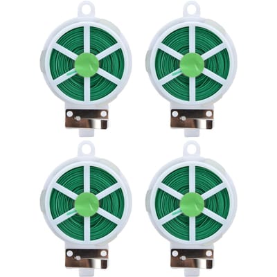 4 stuks Plantbinders 50 meter Groene Twist Ties Draad met Ingebouwde Snijder voor Tuin Binnenplaats Binnen white