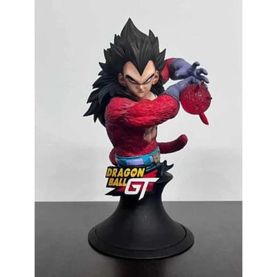 Statue de Super Saiyan 4 Vegeta - Partie Supérieure du Corps - Produit Dérivé d'Anime - Jouets Tendance - Ornement de Bureau - Statue Statique - Cadeaux Surprise - Objet de Collection black