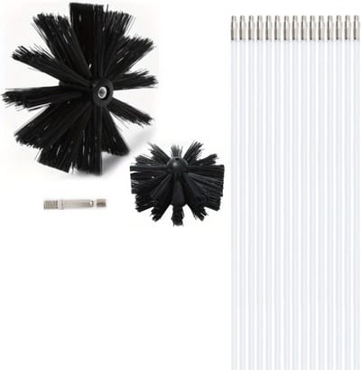 Bovista Schoorsteenveegset - Schoorsteen Borstel - Schoorsteenreiniger - Veegkit - Openhaard Gereedschap - 16 Stuks