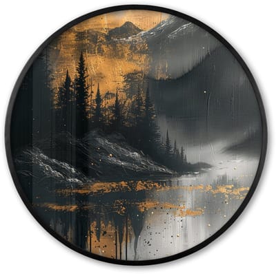 Poster in lijst Rond - Fotolijst 60x60 cm - Posters - Natuur - Abstract - Landschap - Modern - Ronde posterlijst zwart - Decoratie - Wanddecoratie woonkamer - Muurdecoratie slaapkamer