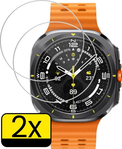 Screenprotector - 2 Stuks - Geschikt voor Samsung Galaxy Watch Ultra - Sterk & Shockproof - Tempered Glass - Beschermglas Screen Cover - Gehard Glas - Bescherm Protector voor Smartwatch