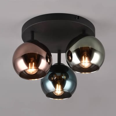 Reality Leuchten Plafondlamp Sheldon met drie glas-bolkappen